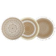 Set 6 tovagliette in juta White cm 38
