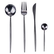 Servizio 24 posate in acciaio inox finitura nero lucido Preciosa