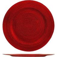 Sottopiatto in vetro rosso Celebration cm 32