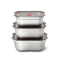 Set 3 lunchbox in acciaio inox Steel Food Box 0,6-0,9-1,2 litri