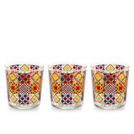 Set 3 bicchieri in vetro decorato Mosaika cl 35