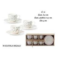 Set 6 tazzine da caffè con piattino Spring