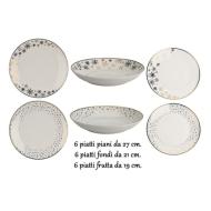 Servizio piatti 18 pezzi Stelle dorate 