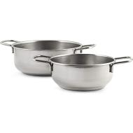 Set 2 casseruole in acciaio inox cm 16-20
