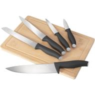 Astuccio 5 coltelli con tagliere Antracite