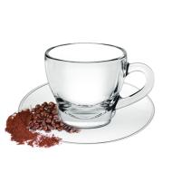 Set 6 tazzine da caffè con piattino in vetro Ischia