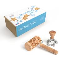 Set Christmas Cookies azzurro con mattarello e taglia biscotti