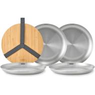 Set 4 piatti in acciaio inox Picnic Plate