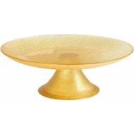 Alzata in vetro effetto glitter Charme Gold cm 21,5