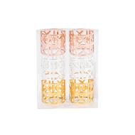 Set 6 lega tovaglioli in metallo decoro forato geometrico