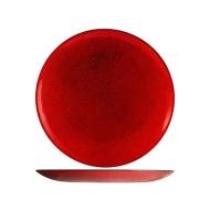 Piatto piano in vetro effetto glitter Charme Red cm 28