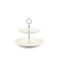 Alzata a due piani cm 20-27 con manico cromato