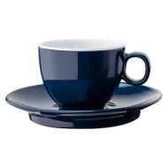 Tazzina da caffè con piattino da campeggio in melamina blu