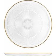 Piatto piano in vetro con bordo dorato Treasure cm 28