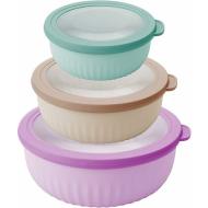 Set 3 contenitori ermetici bassi per alimenti Lillo Smart