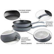 Set 2 padelle 22/26 cm in alluminio antiaderente Snake Grey