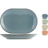 Set 4 piatti ovali in porcellana colorati Pearl cm 32