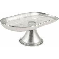 Alzata ovale in vetro foglia argento Goldie cm 27,5