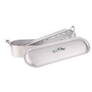 Pesciera con due maniglie, coperchio e griglia