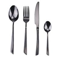 Set 24 posate in acciaio Cut finitura nero lucido