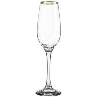 Set 6 calici flute con bordo dorato Amber