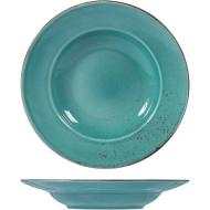 Set 6 piatti fondi in stoneware azzurro Reactive cm 24