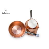 Paiolo in rame ad induzione con manico in acciaio cm 24