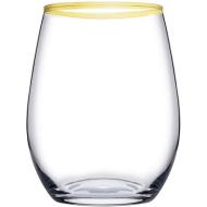 Set 6 bicchieri acqua con bordo dorato Amber