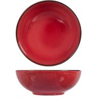 Set 6 piatti fondi bolo in stoneware rosso Reactive cm 16,5