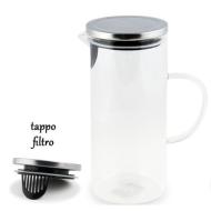 Caraffa manico in vetro Inox Borosilicato lt 1,2