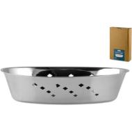 Cestino ovale Quadri in acciaio inox