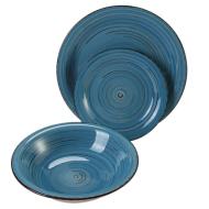 Servizio piatti 3 pz in stoneware Lipari blu