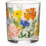 Set 3 bicchieri Caroline in vetro decorato cl 22,5