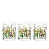 Set 3 bicchieri in vetro decorato Bloom cl 25