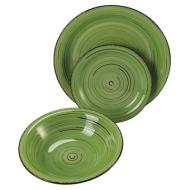 Servizio piatti 3 pz in stoneware Lipari verde