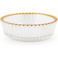 Coppetta in vetro rigato con bordo dorato Versailles cm 10