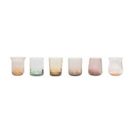 Set 6 bicchieri tumbler forme assortite texture ambra/rosa