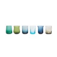 Set 6 bicchieri tumbler forme assortite texture blu/verde