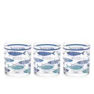 Set 3 bicchieri in vetro decorato Salina cl 25