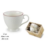 Tazza colazione senza piattino filo rosso cl 50