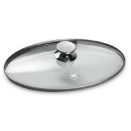 Coperchio ovale in vetro e acciaio