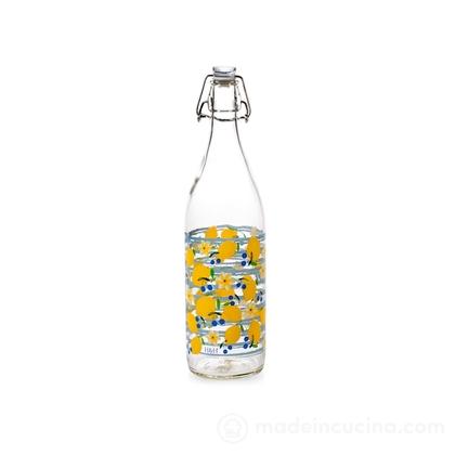 Bottiglia in vetro decorato Zest 1 litro
