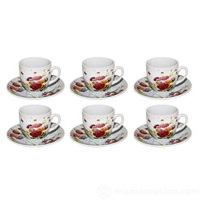 Set 6 Tazzine Caffè Con Piattino In Ceramica - Decoro Terra E Sole, 80 Ml - Foto 6