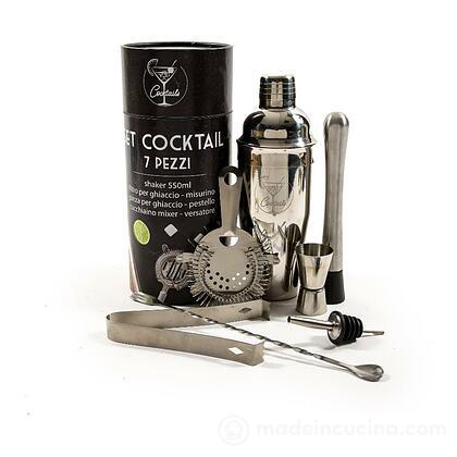 Set cocktail 7 pezzi in acciaio inox