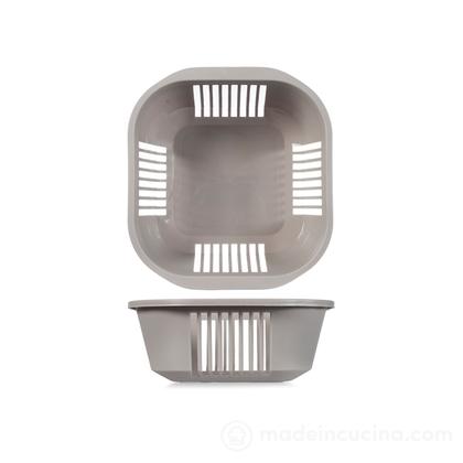 Cestino porta pane in polipropilene tortora cm 21x21