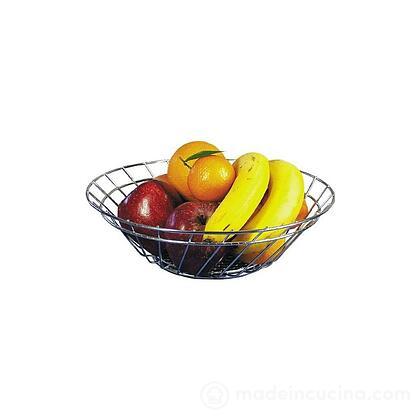 Cestino porta frutta e pane in filo metallo cromato Kitchen cm 32