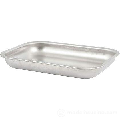 Teglia rettangolare in acciaio inox antiaderente cm 25x19x3