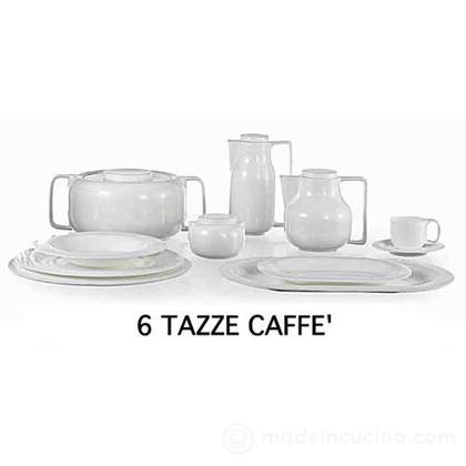 Set 6 tazze caffè Globe Bianco con piattino