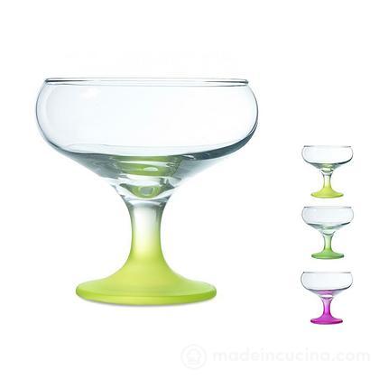 Set 3 coppette da gelato con piede colorato Summer