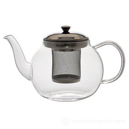 JanYoo One-Touch - Tetera De Cristal Con Colador, 750 Ml, Para Preparar